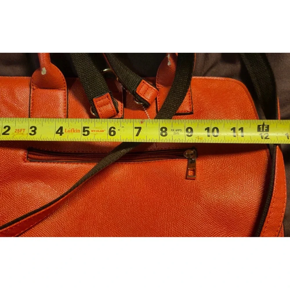 Mellow World Orange‎ Perforated Vegan Leather Convertible Backpack Satchel Bag